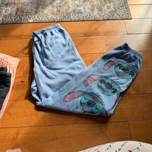 Disney Blue Joggers with Stitch Design